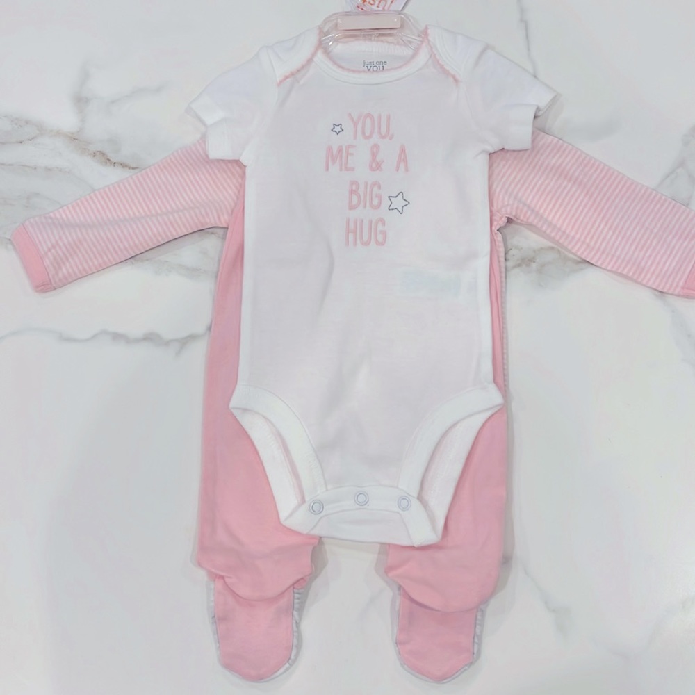 Carter’s 3 mth pink/white, & gray. 3pc- top with pants & onesie CUTE GIRAFFE! 🦒 - Picture 4 of 8